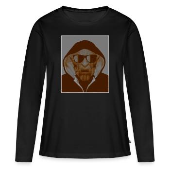 Ghetto Orc avec lunettes de soleil et capuche - T-shirt manches longues Premium bio Femme - noir - Devant - Julia (174cm)