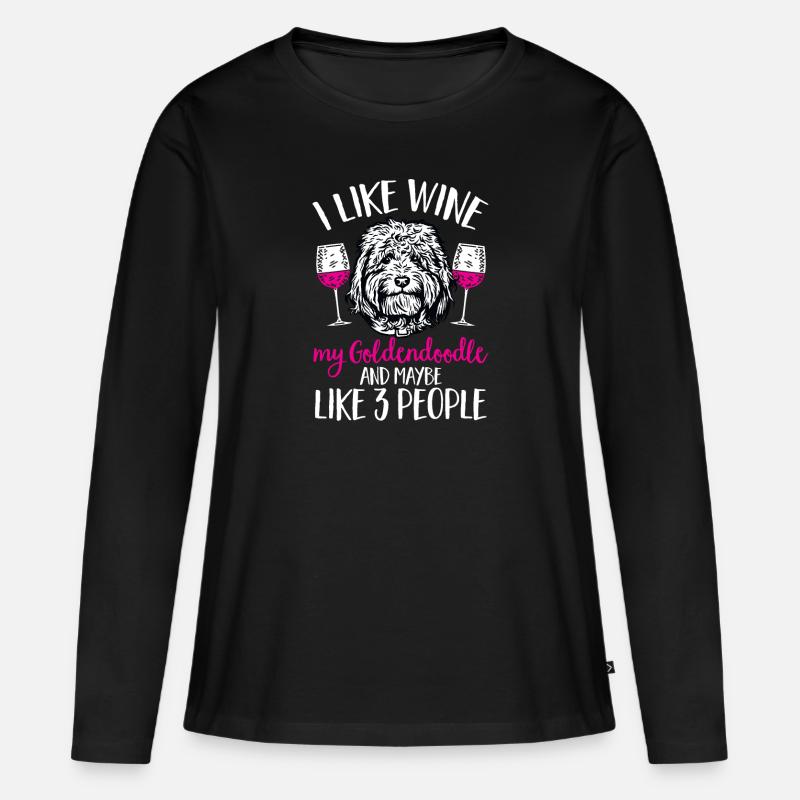 Goldendoodle Doodle Hund - Frauen Premium Bio Langarmshirt - Schwarz