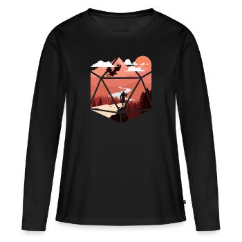 RPG RPG jeux de rôle sur table jeu de rôle de joueur - T-shirt manches longues Premium bio Femme - noir - Devant - Julia (174cm)