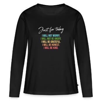 Reiki -Meister Ganzheitlicher Spiritueller Chakra - Frauen Premium Bio Langarmshirt - Schwarz - Vorne - Julia (174cm)