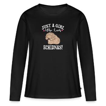 Ameisenigel - Frauen Premium Bio Langarmshirt - Schwarz - Vorne - Julia (174cm)
