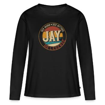 Jay Der Mann der Mythos die Legende Geschenk - Frauen Premium Bio Langarmshirt - Schwarz - Vorne - Julia (174cm)
