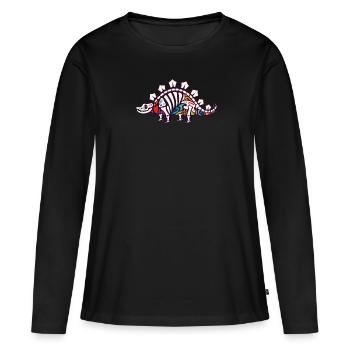 Stegosaurus - T-shirt manches longues Premium bio Femme - noir - Devant - Julia (174cm)