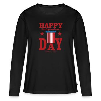 Bonne fête de l’indépendance depuis 1776 - T-shirt manches longues Premium bio Femme - noir - Devant - Julia (174cm)