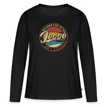 Jesse Der Mann der Mythos die Legende Geschenk - Frauen Premium Bio Langarmshirt - Schwarz - Vorne - Julia (174cm)