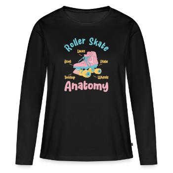 Rollerskate Anatomy With Roller Skates Gift Idea - Women's Premium Organic Long Sleeve Shirt - black - Front - Julia (174cm)