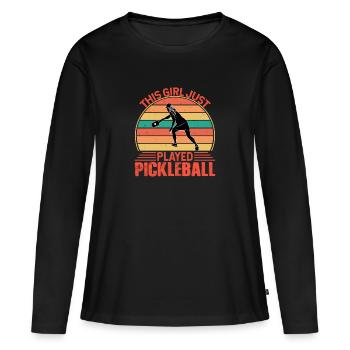 Pickleball This Girl just played Pickleball - Women's Premium Organic Long Sleeve Shirt - black - Front - Julia (174cm)