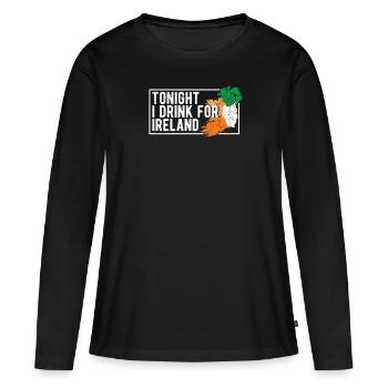 St. Patrick's Day Irische Flagge Heute Abend - Frauen Premium Bio Langarmshirt - Schwarz - Vorne - Julia (174cm)