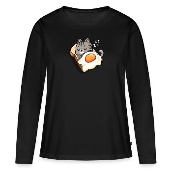 Gray Tabby Cat - Women's Premium Organic Long Sleeve Shirt - black - Front - Julia (174cm)
