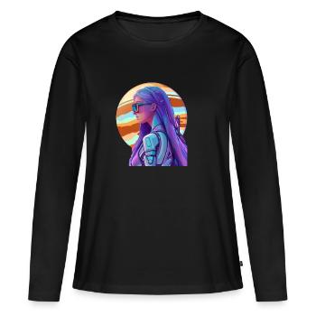 Chasseur spatial 1 - T-shirt manches longues Premium bio Femme - noir - Devant - Julia (174cm)