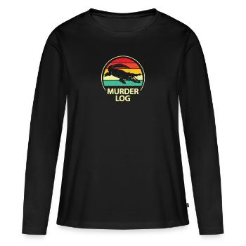 Journal des meurtres - T-shirt manches longues Premium bio Femme - noir - Devant - Julia (174cm)