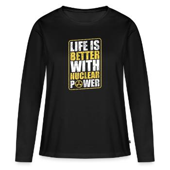 Kernenergie Strahlung Atomkraft Ingenieur - Frauen Premium Bio Langarmshirt - Schwarz - Vorne - Julia (174cm)