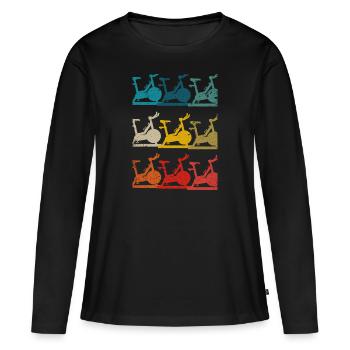 Spin et cyclisme intérieur - Entraînement - T-shirt manches longues Premium bio Femme - noir - Devant - Julia (174cm)