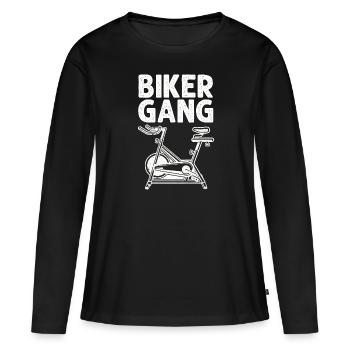 Gang de motards - T-shirt manches longues Premium bio Femme - noir - Devant - Julia (174cm)