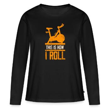 C’est comme ça que je roule - T-shirt manches longues Premium bio Femme - noir - Devant - Julia (174cm)