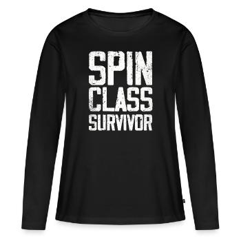 Survivant de la classe Spin - T-shirt manches longues Premium bio Femme - noir - Devant - Julia (174cm)