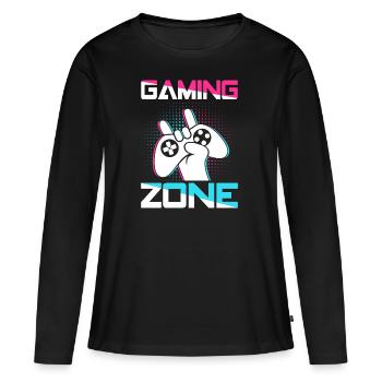 Gaming zone - Women's Premium Organic Long Sleeve Shirt - black - Front - Julia (174cm)