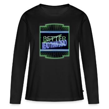 Café Livres Comptables Inspirants - T-shirt manches longues Premium bio Femme - noir - Devant - Julia (174cm)