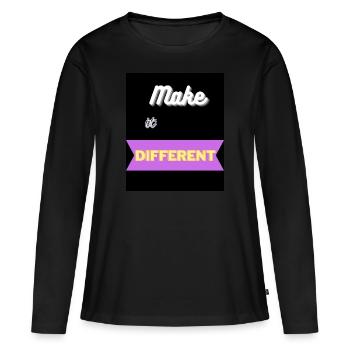 Make it different - Frauen Premium Bio Langarmshirt - Schwarz - Vorne - Julia (174cm)