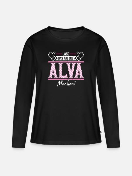 Alva Geschenkidee Geschenk Geburtstag - Frauen Premium Bio Langarmshirt - Schwarz