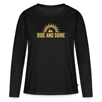 Ride And Shine - Women's Premium Organic Long Sleeve Shirt - black - Front - Julia (174cm)