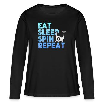 Spin And Indoor Cycling Apparel - T-shirt manches longues Premium bio Femme - noir - Devant - Julia (174cm)