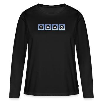 Spin And Indoor Cycling Apparel - T-shirt manches longues Premium bio Femme - noir - Devant - Julia (174cm)