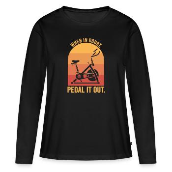 Quand il doute pédalez-le - T-shirt manches longues Premium bio Femme - noir - Devant - Julia (174cm)