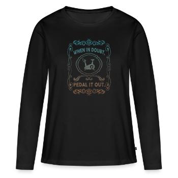Quand il doute pédalez-le - T-shirt manches longues Premium bio Femme - noir - Devant - Julia (174cm)