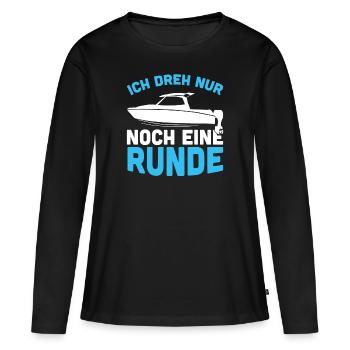 Ich dreh nur noch eine Runde - Frauen Premium Bio Langarmshirt - Schwarz - Vorne - Julia (174cm)