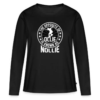 Das Gegenteil Von Ollie Nollie Kunstwerk - Frauen Premium Bio Langarmshirt - Schwarz - Vorne - Julia (174cm)