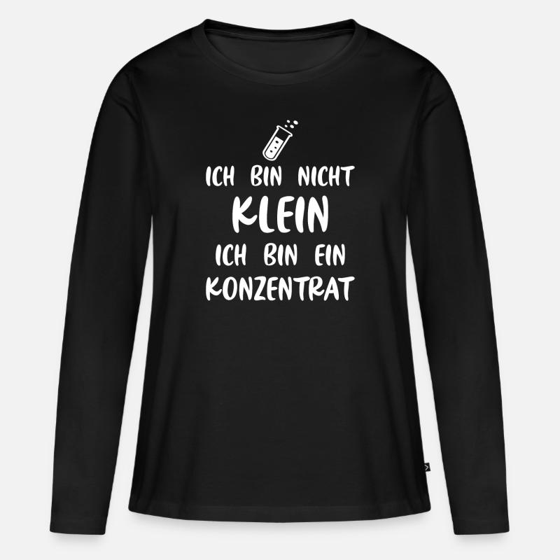 Ich bin nicht klein Ich bin ein Konzentrat - Frauen Premium Bio Langarmshirt - Schwarz