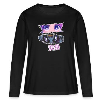 Transformation Anime von gut zu böse - Frauen Premium Bio Langarmshirt - Schwarz - Vorne - Julia (174cm)