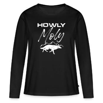 howly moly Design pour un passionné de coyote - T-shirt manches longues Premium bio Femme - noir - Devant - Julia (174cm)