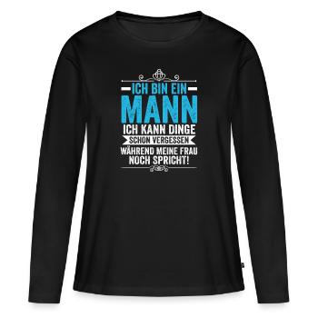 Ich Bin Ein Mann - Frauen Premium Bio Langarmshirt - Schwarz - Vorne - Julia (174cm)