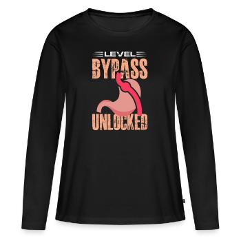 Bypass de niveau déverrouillé Conception pour une chirurgie de pontage - T-shirt manches longues Premium bio Femme - noir - Devant - Julia (174cm)