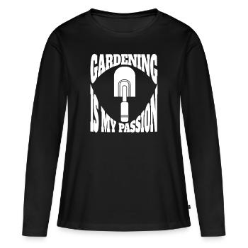 Jardinier Hobby Jardinier Cadeau Verger de jardin - T-shirt manches longues Premium bio Femme - noir - Devant - Julia (174cm)