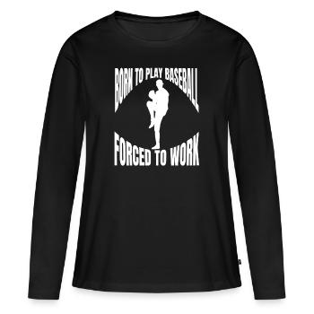 Cadeau de baseball Jeu de baseball Amateurs de baseball - T-shirt manches longues Premium bio Femme - noir - Devant - Julia (174cm)