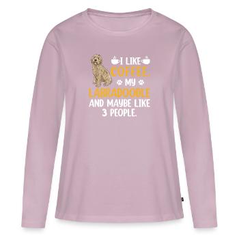 Labradoodle Hund - Frauen Premium Bio Langarmshirt - Altrosa - Vorne - Julia (174cm)