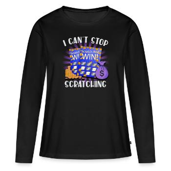 Je ne peux pas arrêter de gratter - T-shirt manches longues Premium bio Femme - noir - Devant - Julia (174cm)