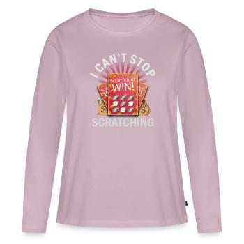 Ich kann nicht aufhören zu kratzen - Frauen Premium Bio Langarmshirt - Altrosa - Vorne - Julia (174cm)