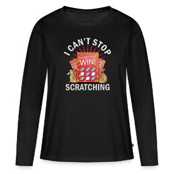 Je ne peux pas arrêter de gratter - T-shirt manches longues Premium bio Femme - noir - Devant - Julia (174cm)