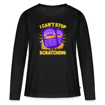 Je ne peux pas arrêter de gratter - T-shirt manches longues Premium bio Femme - noir - Devant - Julia (174cm)