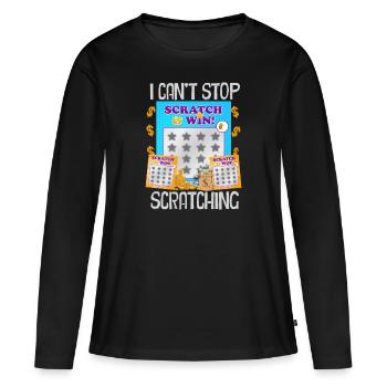 Je ne peux pas arrêter de gratter - T-shirt manches longues Premium bio Femme - noir - Devant - Julia (174cm)