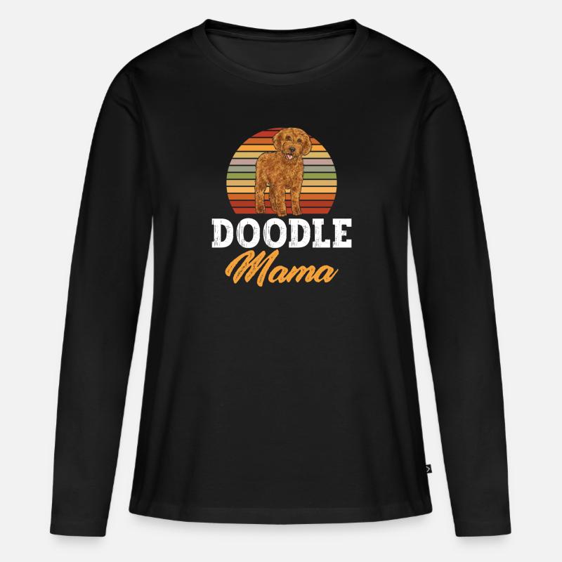 Labradoodle Hund - Frauen Premium Bio Langarmshirt - Schwarz
