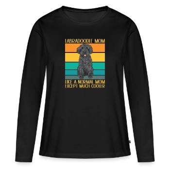 Labradoodle Hund - Frauen Premium Bio Langarmshirt - Schwarz - Vorne - Julia (174cm)
