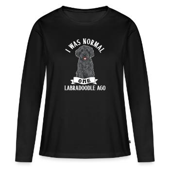 Labradoodle Hund - Frauen Premium Bio Langarmshirt - Schwarz - Vorne - Julia (174cm)