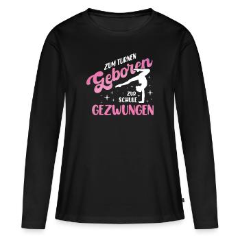 Turnen | Turnerin Gymnastik Turnen Mädchen Frauen - Frauen Premium Bio Langarmshirt - Schwarz - Vorne - Julia (174cm)