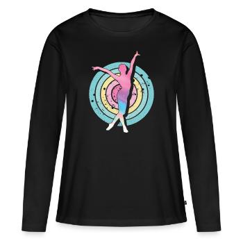 Turnen | Turnerin Gymnastik Turnen Mädchen Frauen - Frauen Premium Bio Langarmshirt - Schwarz - Vorne - Julia (174cm)