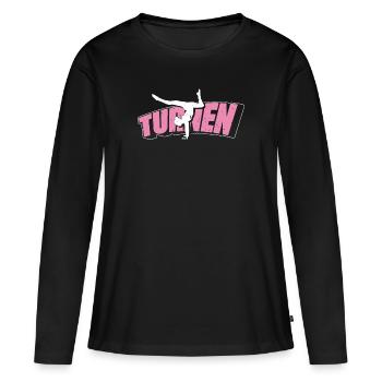 Turnen | Turnerin Gymnastik Turnen Mädchen Frauen - Frauen Premium Bio Langarmshirt - Schwarz - Vorne - Julia (174cm)